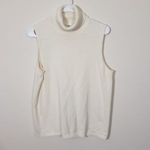 Cheerokee Off White Turtleneck Size L Sleeveless Sweater